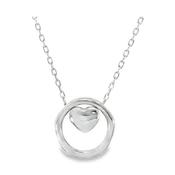 Sterling Silver Polished Open Circle Heart Center Pendant image