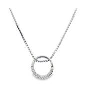 Sterling Silver CZ Open Circle Necklet image