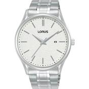 Gents Lorus Round White Dial Date Window