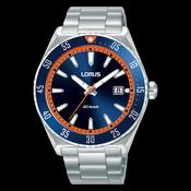 Gents Lorus Blue and Orange Dial Tachymeter