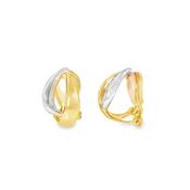Sterling Silver and Gold Plated Double Swirl Clip on Earrings image