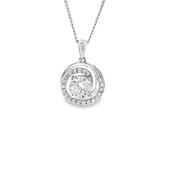 Sterling Silver Round CZ Swirl Pendant image