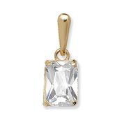 9ct CZ Solitaire Rectangle Pendant image
