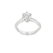 Sterling Silver Six Claw Round CZ Solitaire Ring with CZ Gallery image