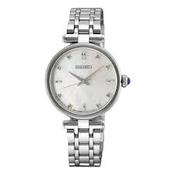 Ladies Seiko 29mm Round Mother Of Pearl Diamond Dial Watch image