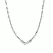 Sterling Silver CZ 1mm Tennis Necklet