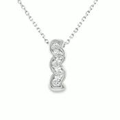 9ct White Gold 5 Stone CZ Wave Pendant