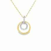 9ct CZ Open Double Circle Pendant image
