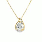 9ct CZ 2 Colour Open Pear Wrap Pendant image