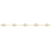 9ct Yellow Gold Rubover CZ Scatter Bracelet