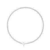Sterling Silver Curb Necklet with T-Bar