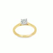 9ct Yellow Gold Round Brilliant Solitaire Diamond Ring .57ct image