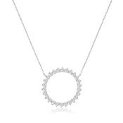 Sterling silver Open CZ Circle Necklet