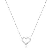 Sterling Silver Open CZ Heart Necklet image