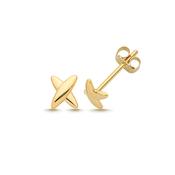 9ct Yellow Gold Kiss Stud Earrings