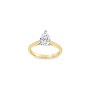 9ct Cultured Diamond Pear Cut Solitaire Ring 1.00ct image