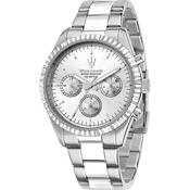 Gents Stainless Steel Maserati Competizione Round Silver Chrongraph Watch image