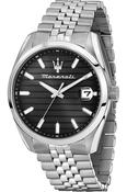 Gents Stainless Steel Maserati  Attrazione Round 43mm Black Dial Watch image