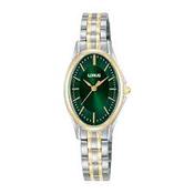 Ladies Two Tone Lorus Oval Green Dial Watch image