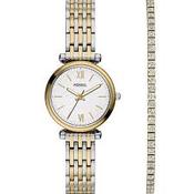 Ladies Two Tone Carlie Fossil Watch Set With CZ Tennis Bracelet image