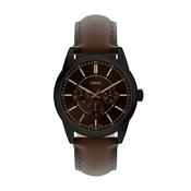 Gents Fossil Pearson Chronograph Black Dial Brown Strap Watch image