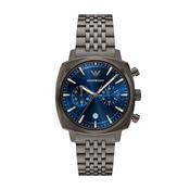 Gents Armani Stainless Steel Carlo Blue Chronograph Watch 40mm image