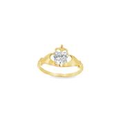 9ct Yellow Gold CZ Claddagh Ring image