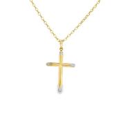 9ct 2 Colour Reversible Cross Pendant 30x20mm image