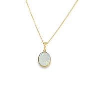 9ct Opal Oval Rubover Pendant image