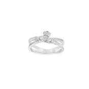 Sterling Silver Claddagh Ring with Open CZ Split Shoulders image