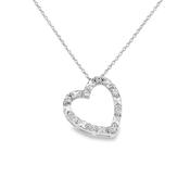 Sterling Silver Open CZ Heart Pendant image