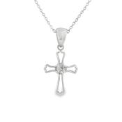 Sterling Silver Open CZ Cross Pendant image