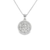 Sterling Silver CZ Compass Pendant image