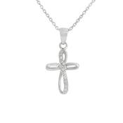 Sterling Silver Open CZ Cross Pendant image