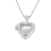 Sterling Silver CZ Heart Locket image