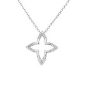Sterling Silver CZ Open Flower Pendant image