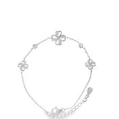 Sterling Silver CZ Open Clover Bracelet image