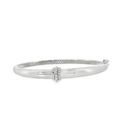 Sterling Silver Stone Set CZ Knot Centre Bangle image
