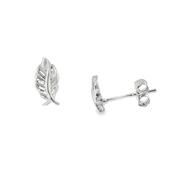 Sterling Silver Feather Stud Earrings image