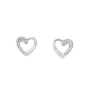 Sterling Silver CZ  Open Heart Earrings image