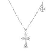 Sterling Silver CZ Cross Necklet image
