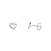 Sterling Silver CZ Open Heart Earrings image