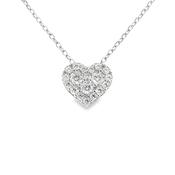 Sterling Silver Pave CZ Heart Necklet image