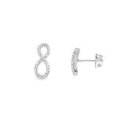 Sterling Silver CZ Infinity Earrings image