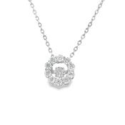 Sterling Silver Open Round CZ Spinning Cluster Necklet image