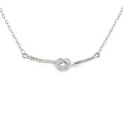 Sterling Silver CZ and Polished Knot Hammock Necklet image