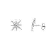 Sterling Silver CZ Star Earrings image
