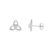 Sterling Silver CZ Celtic Knot Earrings image