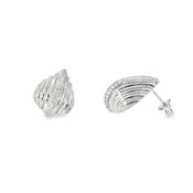 Sterling Silver CZ Ripple Pear Earrings image