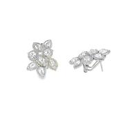 Sterling Silver CZ Multi Halo Cluster Earrings image